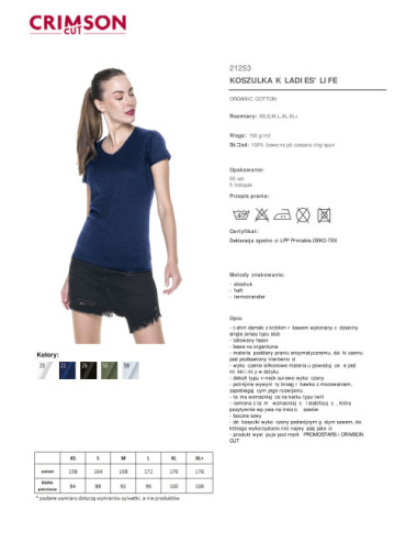 Ladies` Life Damen-T-Shirt, marineblauer Crimson Cut