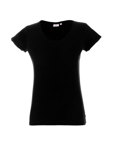 CRIMSON CUT LADIES` LIFE Damen-T-Shirt, schwarzer Logodruck, Siebdruck