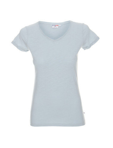 CRIMSON CUT LADIES` LIFE Women`s T-SHIRT GRAY BLUE embroidery print