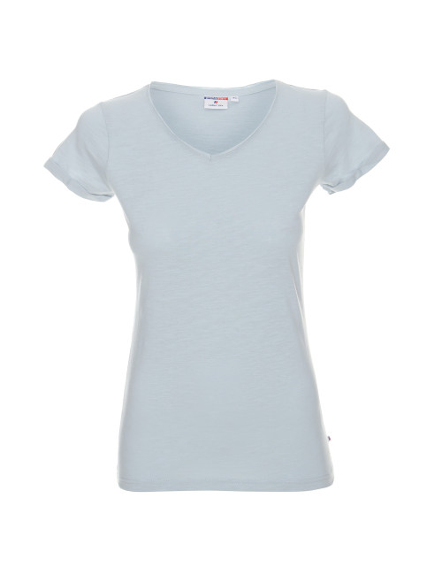 CRIMSON CUT LADIES` LIFE Damen T-Shirt GRAU BLAU mit Aufdruck und Stickerei