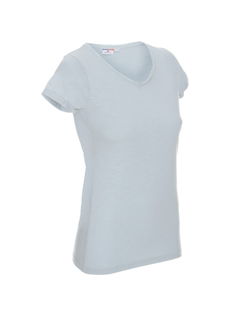 CRIMSON CUT LADIES` LIFE Damen T-Shirt GRAU BLAU mit Aufdruck und Stickerei