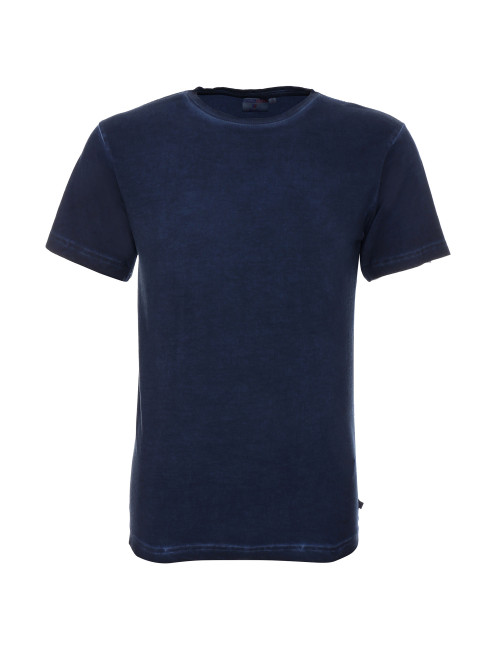 CRIMSON CUT SMOKY Herren-T-Shirt, marineblaues Logo für Unternehmen, Siebdruck, Stickerei