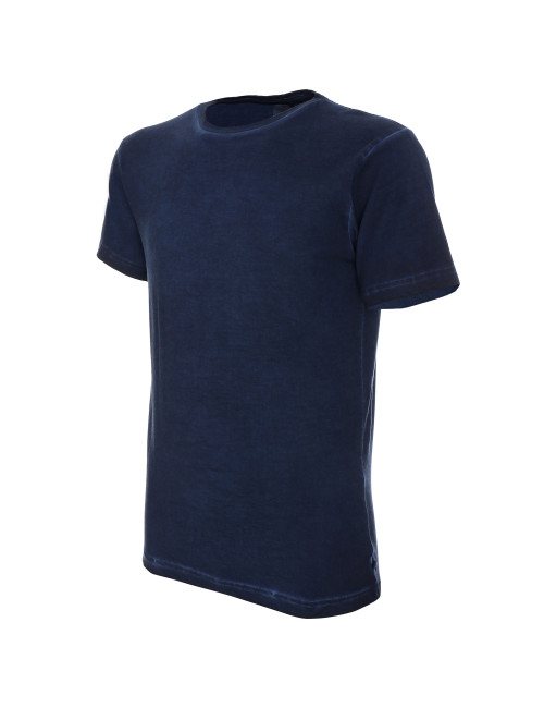 CRIMSON CUT SMOKY Herren-T-Shirt, marineblaues Logo für Unternehmen, Siebdruck, Stickerei