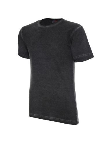 CRIMSON CUT SMOKY Herren-T-Shirt in Grau mit Stickerei, Siebdruck und Transferdruck