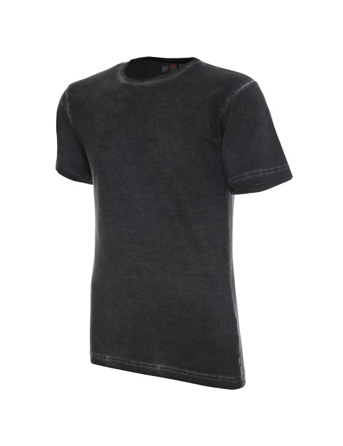 CRIMSON CUT SMOKY Herren-T-Shirt in Grau mit Stickerei, Siebdruck und Transferdruck