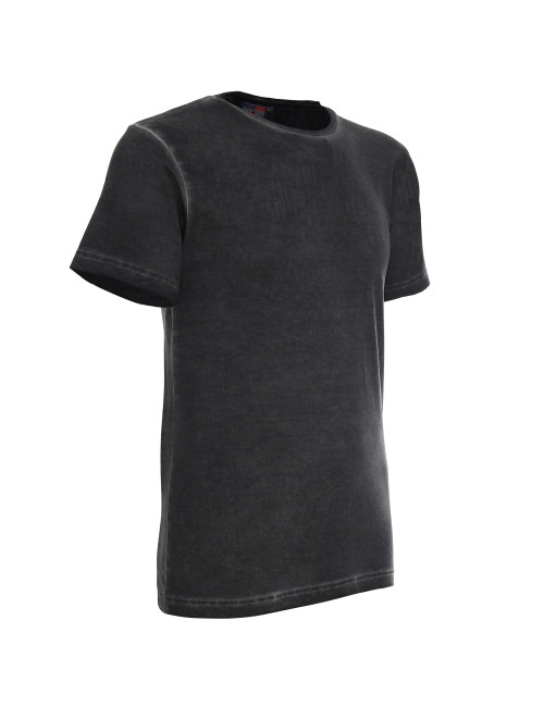 CRIMSON CUT SMOKY Herren-T-Shirt in Grau mit Stickerei, Siebdruck und Transferdruck