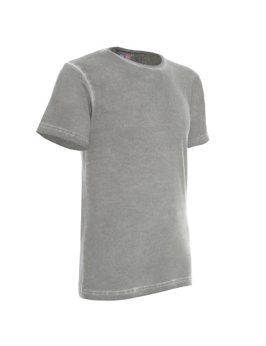 CRIMSON CUT SMOKY Men`s T-SHIRT LIGHT GRAY embroidery silkscreen print embroidery