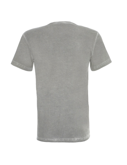 CRIMSON CUT SMOKY Men`s T-SHIRT LIGHT GRAY embroidery silkscreen print embroidery