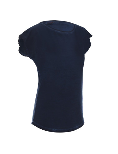 CRIMSON CUT SMOKY LADY T-SHIRT Women`s NAVY DTF company logo print