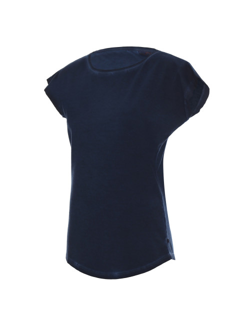 CRIMSON CUT SMOKY LADY T-SHIRT Women`s NAVY DTF company logo print