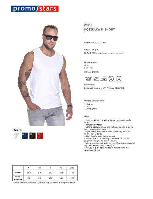 Promostars SHORT Men`s T-SHIRT WHITE print embroidery silkscreen company logo