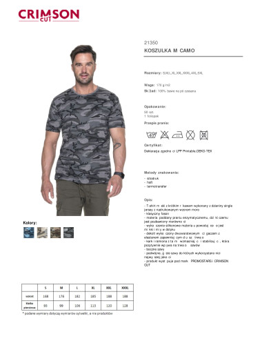 Graues Camo-T-Shirt für Herren Promostars/Crimson CUT