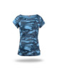 2Lady Blue Camo Crimson Cut Damen-Camouflage-T-Shirt