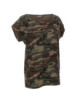 2Lady-Damen-Camouflage-T-Shirt, dunkler Camo-Crimson-Schnitt