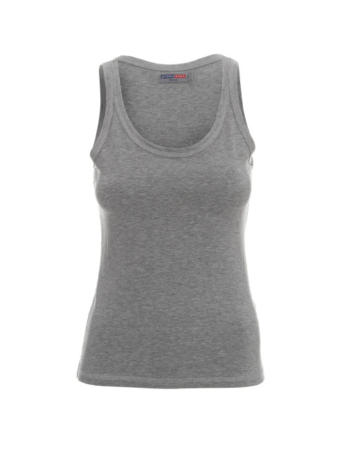 Promostars VIOLET Women`s T-SHIRT LIGHT GRAY MELANGE printed logo embroidery