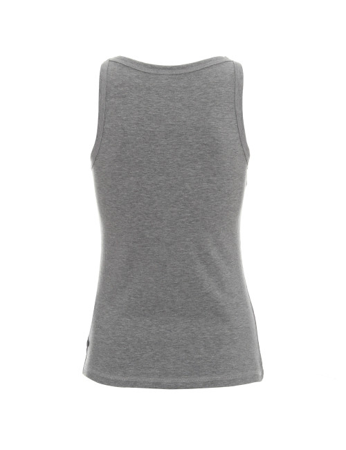 Promostars VIOLET Women`s T-SHIRT LIGHT GRAY MELANGE printed logo embroidery