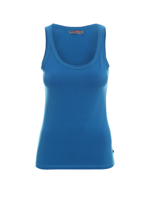 Promostars VIOLET Women`s T-SHIRT BLUE print logo silkscreen embroidery