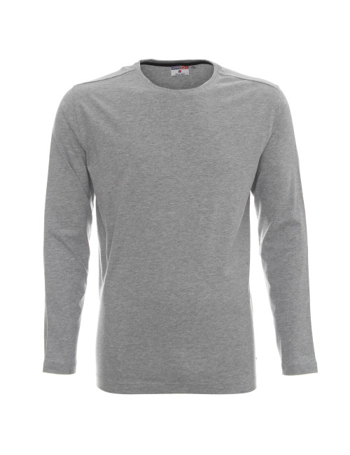 VOYAGE HERREN-T-SHIRT, HELLGRAU MELANGE, Logodruck, Siebdruck, Stickerei