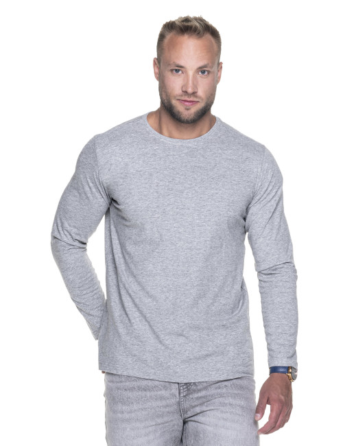 VOYAGE HERREN-T-SHIRT, HELLGRAU MELANGE, Logodruck, Siebdruck, Stickerei