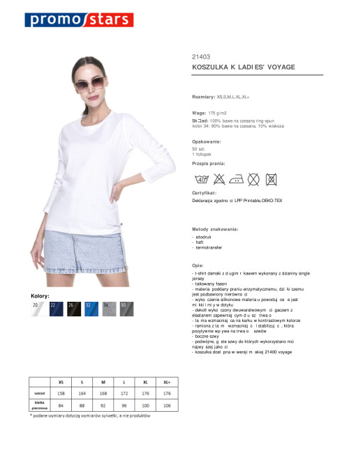 Promostars LADIES` VOYAGE Damen-T-SHIRT, WEISS, Ihr Firmenlogo, Stickerei