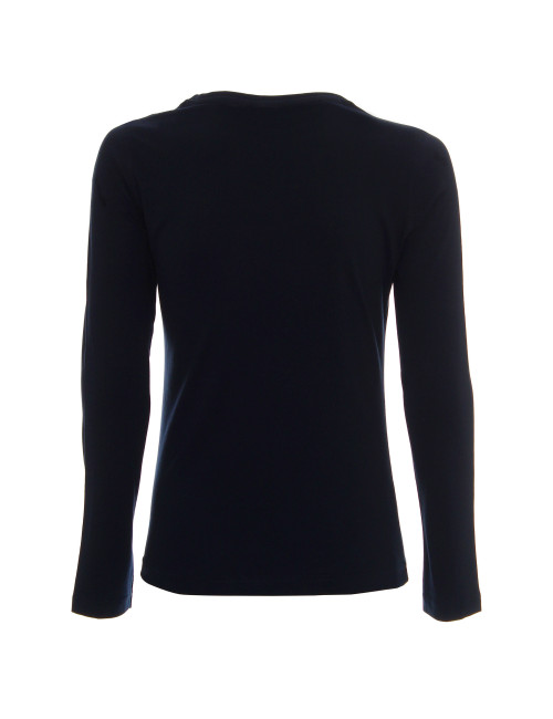 Promostars LADIES` VOYAGE Women`s T-SHIRT NAVY PRINT logo embroidery