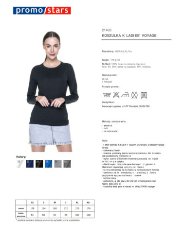 Ladies` voyage women`s t-shirt black Promostars