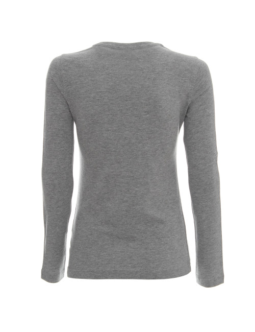 Promostars LADIES` VOYAGE Damen T-SHIRT, HELLGRAU MELANGE, Logo-Stickerei