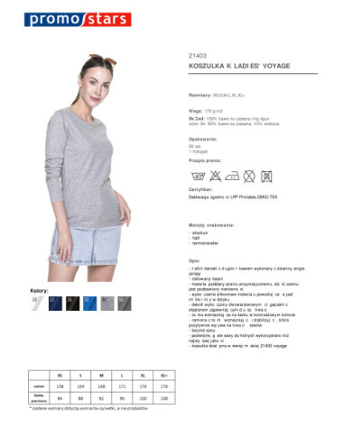 Ladies` voyage women`s t-shirt light gray melange Promostars
