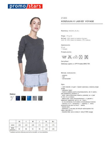 Ladies` voyage women`s t-shirt gray Promostars