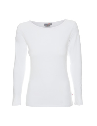 CRIMSON CUT Damen T-SHIRT LADIES` VOYAGE PLUS WHITE mit Logo-Stickerei