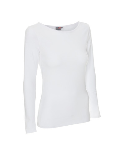 CRIMSON CUT T-SHIRT Women`s LADIES` VOYAGE PLUS WHITE with logo embroidery