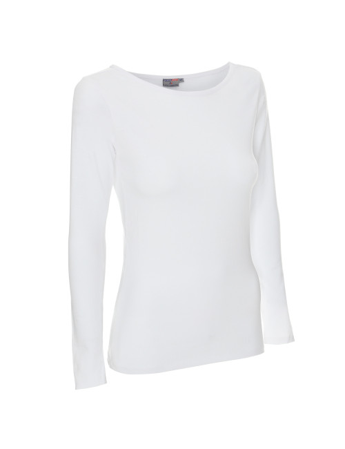 CRIMSON CUT T-SHIRT Women`s LADIES` VOYAGE PLUS WHITE with logo embroidery