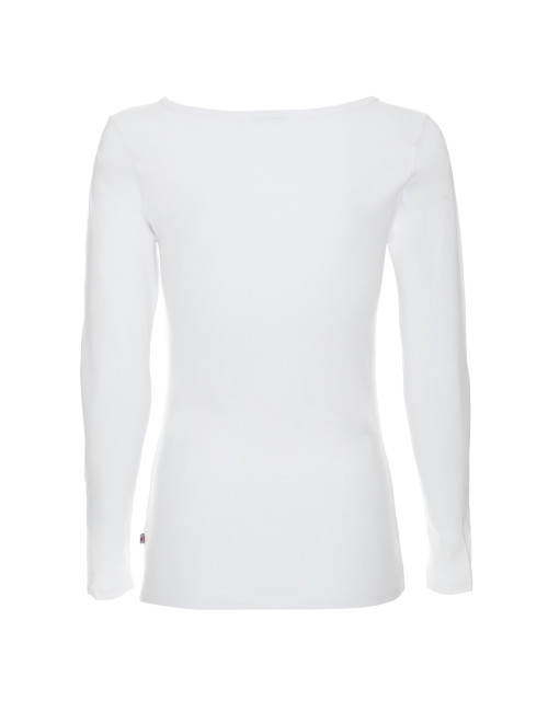 CRIMSON CUT T-SHIRT Women`s LADIES` VOYAGE PLUS WHITE with logo embroidery