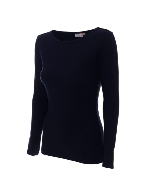 Purpur geschnittenes Damen-T-Shirt LADIES` VOYAGE PLUS NAVY BLUE mit Logo-Stickerei