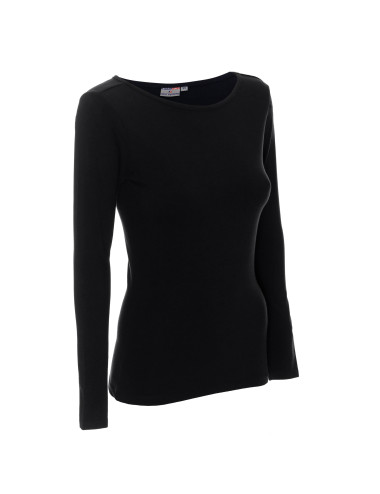 Crimson cut women`s t-shirt LADIES` VOYAGE PLUS BLACK with logo for companies