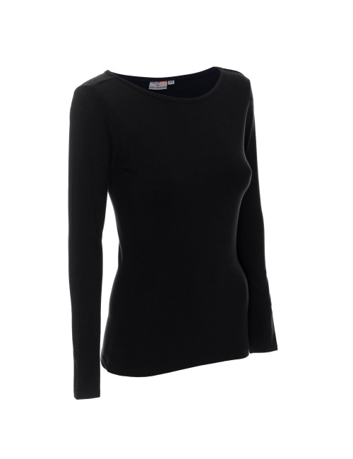 Purpurrot geschnittenes Damen-T-Shirt LADIES` VOYAGE PLUS BLACK mit Firmenlogo