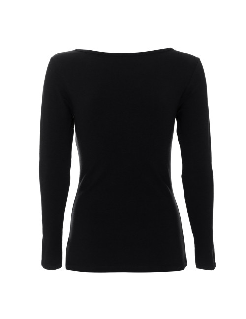 Purpurrot geschnittenes Damen-T-Shirt LADIES` VOYAGE PLUS BLACK mit Firmenlogo