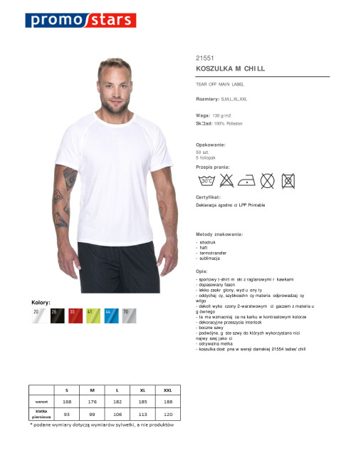 Promostars CHILL Herren-T-Shirt, weiß, Firmenlogo-Aufdruck, Stickerei, Siebdruck