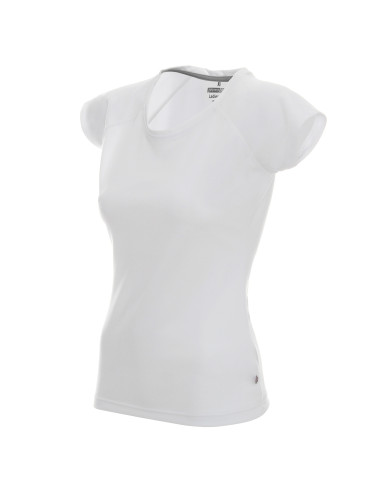 Promostars LADIES` CHILL DAMEN-T-SHIRT, WEISSER DTG-Druck, Logo-Stickerei