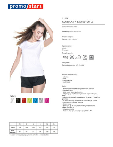 Ladies` chill women`s t-shirt white Promostars