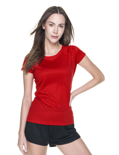 Promostars LADIES` CHILL DAMEN T-SHIRT DAMEN ROT mit Aufdruck und Stickerei