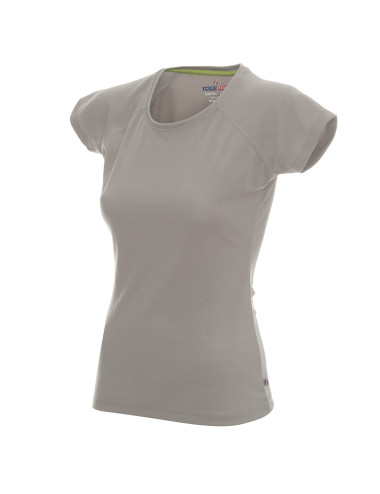 Promostars LADIES` CHILL DAMEN-T-SHIRT, HELLGRAU, Logodruck und Stickerei