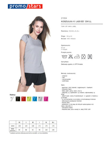 Ladies` chill women`s t-shirt light gray Promostars