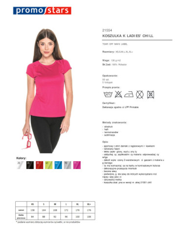 Koszulka damska ladies' chill różowy Promostars