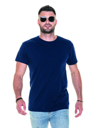 Men's slim navy blue t-shirt Promostars/Crimson CUT