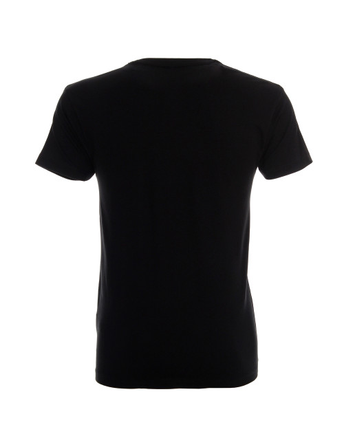 CRIMSON CUT SLIM T-SHIRT Men`s BLACK print logo silkscreen embroidery
