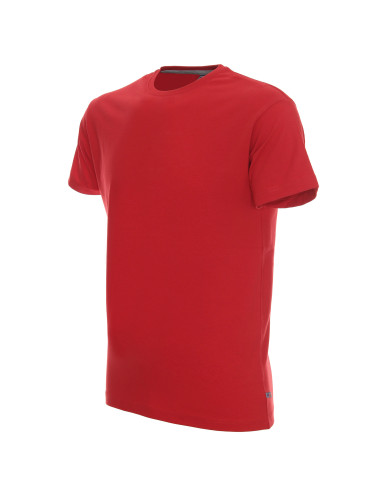 CRIMSON CUT SLIM T-SHIRT Men`s RED embroidery screen print logo