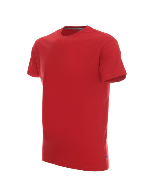 CRIMSON CUT SLIM T-SHIRT Men`s RED embroidery screen print logo