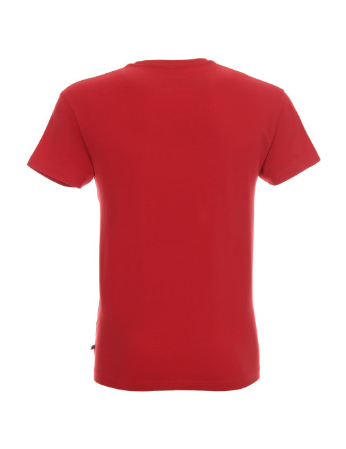 CRIMSON CUT SLIM T-SHIRT Men`s RED embroidery screen print logo