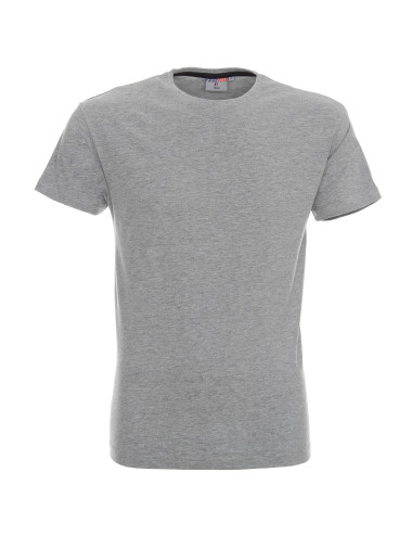 CRIMSON CUT SLIM HERREN-T-SHIRT HELLGRAU MELANGE, Logo-Siebdruck-Stickerei